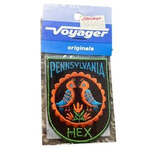 Vintage 1970s Voyager Pennsylvania State Souvenir Travel Tourism Sew-On Patch